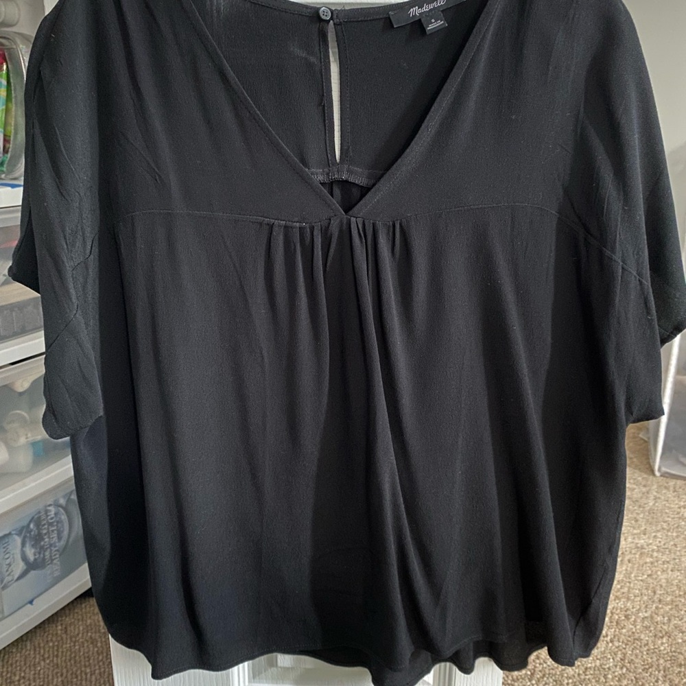 Madewell black woven top size small